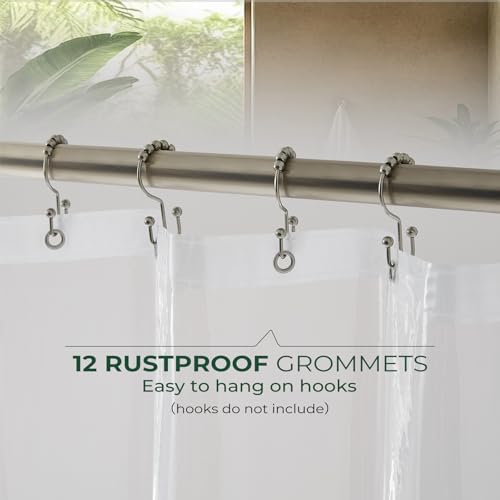 Image of HARBOREST Clear Shower Curtain Liner with Side Suction Cups, Premium PEVA Plastic Shower Liner with 3 Magnets, Waterproof Bathroom Curtain, 72 x 75, Clear