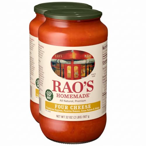 Rao's Homemade Four Cheese Sauce Made with Italian Tomatoes, 32 oz (Pack of 2)