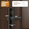 Stilaris Slim Smart Lock with Handle 4-in-1 Biometric Fingerprint Door Lock, Thin Profile Mortise-Style Keyless Entry for Home, Office & Patio Doors, Waterproof Electronic Keypad & IC Card Access