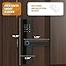 Stilaris Slim Smart Lock with Handle – 4-in-1 Biometric Fingerprint Door Lock, Thin Profile Mortise-Style Keyless Entry for Home, Office & Patio Doors, Waterproof Electronic Keypad & IC Card Access