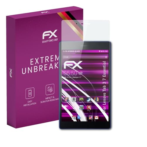 atFoliX Lámina Protectora de plástico Cristal compatible con Lenovo Tab 3 7 Essential Película Vidrio, 9H Hybrid-Glass FX Protector Pantalla Vidrio templado de plástico