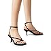 DREAM PAIRS Women's Kitten Low Strappy Lace Up Heels Open Square Toe Thong Ankle Strap Heels Sexy Fashion Comfort Dress Shoes Party Sylvestra Pumps Heeled Sandals,Size 8.5,Black-Pu,SDHS2405W