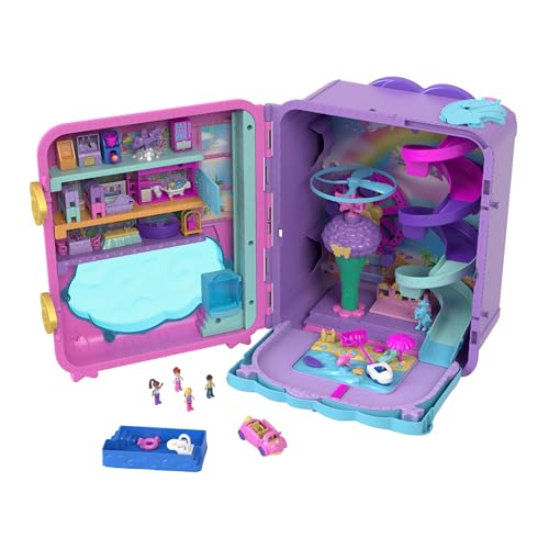Polly Pocket HKV43 Pollyville Playset, Resort Rollaway Suitcase, Large Travel Toy With 4 Dolls thumb #3
