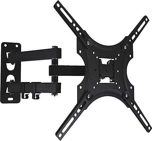 Luxccaiw Full Motion TV Monitor Wall Mount with Smooth Swivel, Tilt, & Extension, for Most 14-55 Inch LED LCD Flat Curved Screen TVs & Monitors, Max VESA 400x400mm up to 55 lbs. Black (1)