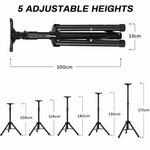 Image of KH DJ PA Speaker Stand Heavy Duty Tripod Studio Monitor Stand with Adjustable Height | Universal Mount for Speakers | Stable & Portable | Ideal for PA Systems, DJs, Events, Stage, Studio