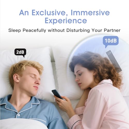 Unterkissen Knochenleitungs Schlaflautsprecher mit Display, Verlängertes Design, Bluetooth White-Noise-Gerät mit 36 Schlafsounds, 650mAh Akku, Timer&TF-Karte, Ideal für Seitenschläfer & Schlafprobleme