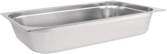 Vogue K924 Stainless Steel 1/1 Gastronorm Pan 20Ltr/150mm Deep Food Container, Silver