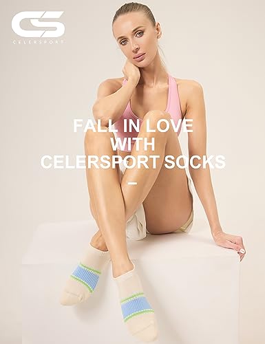 Image of CS CELERSPORT 6 Pairs Ankle Athletic Running Socks Low Cut Sports Tab Socks for Men and Women