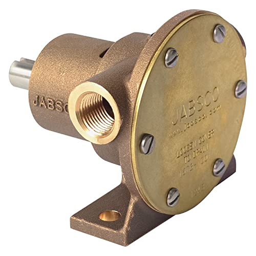 Jabsco 1673-1001 Marine 1673 Series Pulley Driven Flexible Impeller Pump (Neoprene Impeller, Full Cam, Lip Seal, 1/2 NPT Port), Bronze