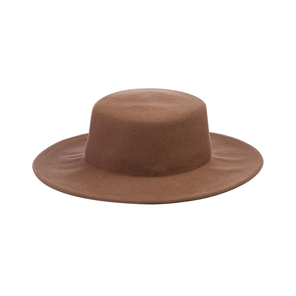 Fedora Trilby filcowe kapelusze na co dzień płaski kapelusz damski outdoorowy turystyka rekreacyjny styl filcowy płaski kapelusz