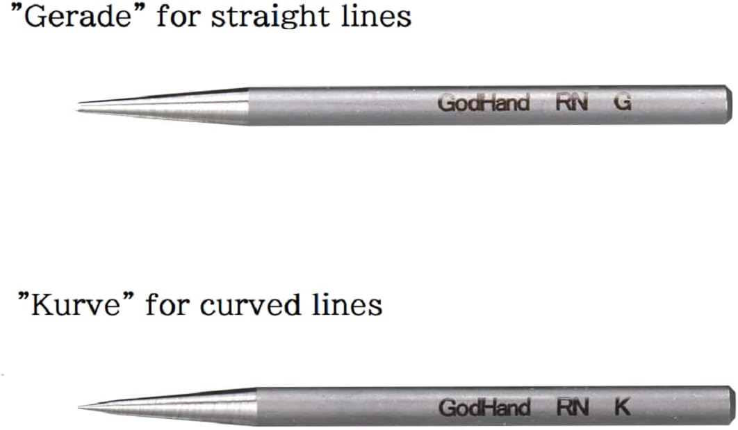 GodHand Riegel Needle Set GH-RN-Set Marking Plastic Model Tool Gray for Plastic Models with Kanji Love Sticker