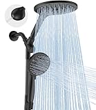 MakeFit Dual Handheld Shower Head Combo, 2-in-1 Rain Shower Heads System 8 Inch Rainfall Shower Head and 10 Modes High Pressure Hand Held Showerhead with Built-in Power Wash