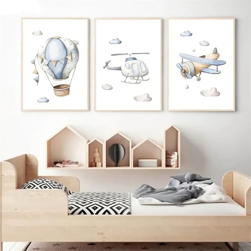 Impression artistique hélicoptère dessin animé pour mur enfant