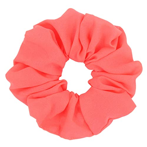 Miaiulia 80S Neon Hair Ties Fluorescent Scrunchies Sequin Scrunchie Solid Elastic Hair Scrunchy Chiffon Sparkly Rubber Hair Bands Ponytail Scrunchy (Fluorescent2) #TOP2