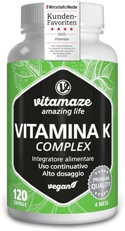 Vitamaze Vitamina K Complesso K1+K2 2200 mcg 120 Capsule