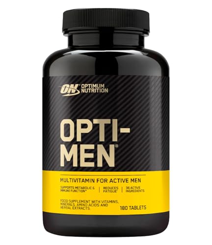 Optimum Nutrition Opti-Men Multivitamin Nahrungsergänzungsmittel mit Mineralien, Aminosäuren und Pflanzenextrakten für den Stoffwechsel und das Immunsystem 60 Portionen 180 Tabletten