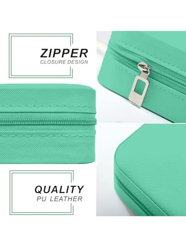 Image of Cortina Toiletry Bag | Luxury Cute Travel Make Up Hanging Wash Bag | Cosmetic Waterproof Hanging Toiletries Bags | Personalised with Pearl Zipper - Sea Green