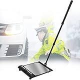 Fahrzeuginspektionsspiegel, LED-Beleuchtung, 30 cm konvexer Spiegel, Teleskop-Inspektionsspiegel, Verstelllänge 50–110 cm, für Sicherheitskontrollen an Flughäfen, Parkplätzen und Militärgeländen