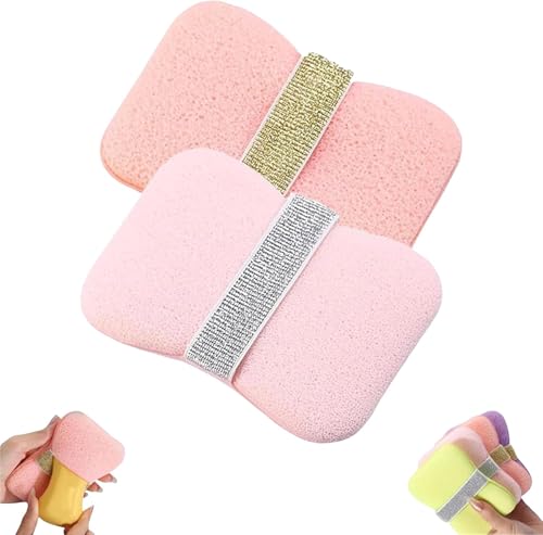 Borsa in schiuma da bagno a doppia faccia, 2 in 1, spugna da bagno per viso e corpo, borsa per sapone esfoliante in rete, porta sapone da bar per insaponare la doccia