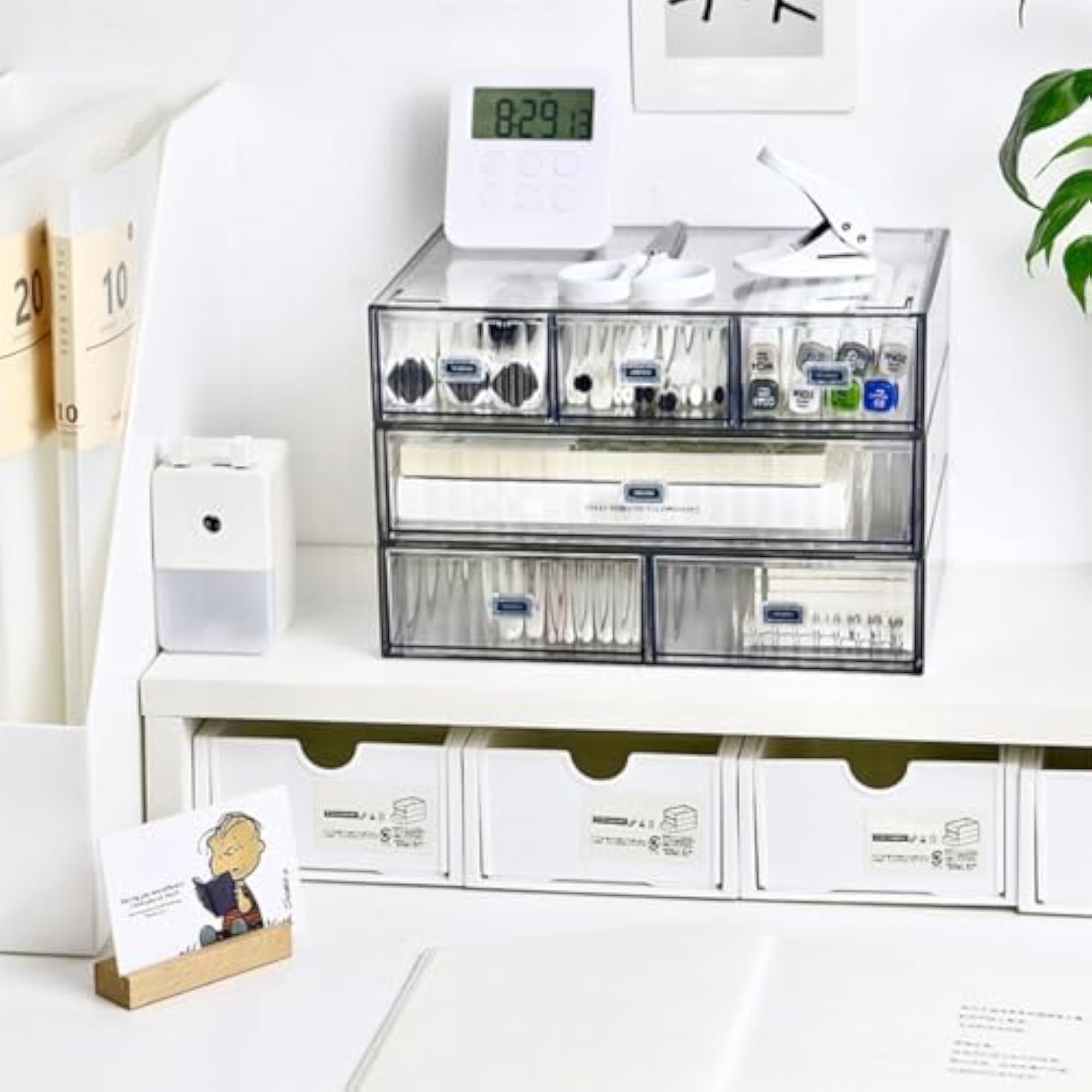3PCS Clear Stackable Acrylic Drawer Organiser for Cosmetics