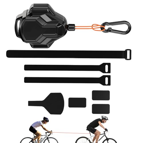 Remolque de bicicleta para niños de 8.2 pies autorretráctil, correa de tracción para padres e hijos, conector para todas las estaciones para actividades familiares al aire libre, ejercicio diario