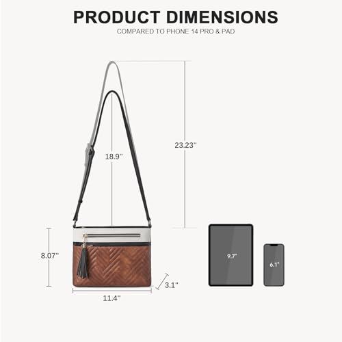 Image of BOSTANTEN Crossbody Purses for Women Medium Shoulder Bag Quilted Handbags with Zipper Pocket