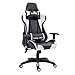 IDIMEX Chaise de Bureau Gamer Start Fauteuil Gaming Ergonomique pivotant, siège baquet Racer avec Dossier inclinable accoudoirs réglables et Coussins pour Le Dos, revêtement synthétique Noir/Blanc
