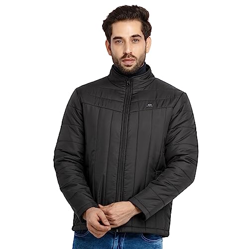 Image of Status Quo Men's Quilted High Neck Winter Jacket | Durable Polyester Coat
