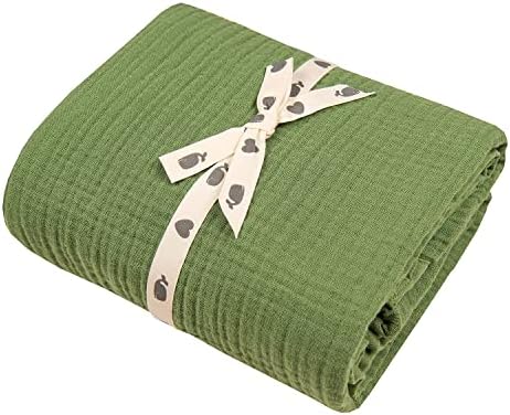 Muslin Blankets, Baby Toddler Quilt, 4 Layers, 100% Cotton Stroller Blanket, Hypoallergenic, Super-Soft, Breathable and Lightweight Swaddle, Nursery & Crib Blanket, Large (47 X 35 inch)