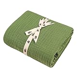 Muslin Blankets, Baby Toddler Quilt, 4 Layers, 100% Cotton Stroller Blanket, Hypoallergenic, Super-S