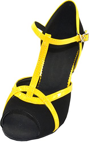 Chaussures de danse à talon haut de gamme coloris jaune pour cérémonie de mariage en 39.5