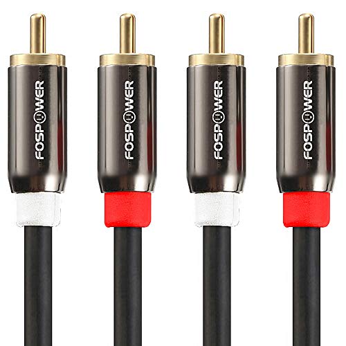 FosPower 2 RCA Male to 2 RCA Male Stereo Audio Cable 24K…
