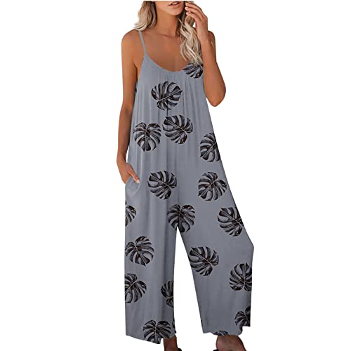 Damen Jumpsuit Sommer Kurz Weite Hosenbeine DamenSweatpants Cargohosen...