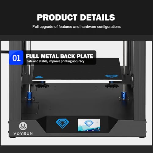 YOYSUN 3D Printer with Fully Auto Leveling, Complete Starter Kit with Auto Leveling 3D Printing Machine 7×7 Auto-Leveling, 220×220×250 mm Print Volume