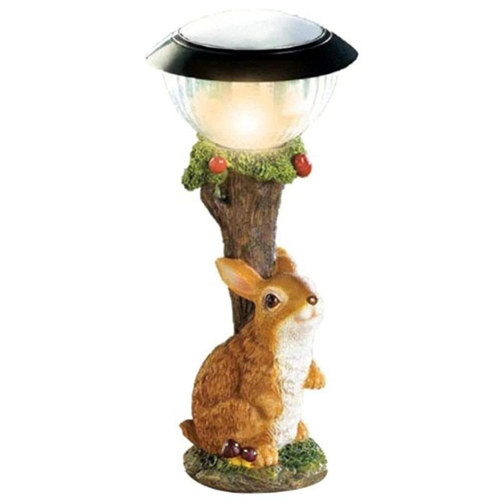 Figura solar de jardín Hahepo con luz de resina, decoración para el jardín, terraza, patio delantero, césped