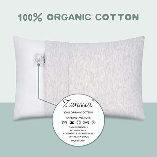 Organic Cotton Toddler Pillowcase/Travel Pillowcase Pack Of 2 Set 13X18 Inches With Envelope Closure - Soft & Breathable Baby Pillow Case Cover Solid Gray #TOP1
