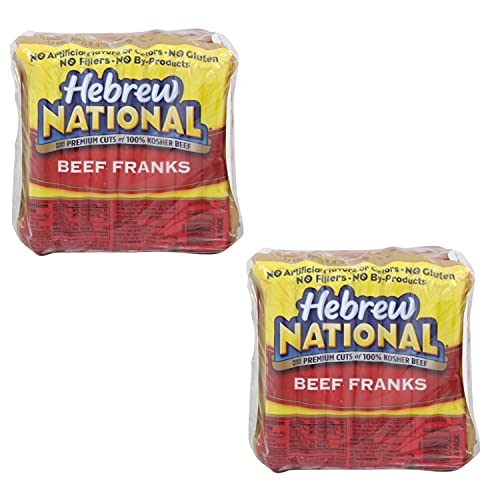 Gourmet Kitchn Hebrew National Beef Franks | Made with Premium Cut of 100% Kosher Beef - 2 Boxes (4 x 12 oz per Box)