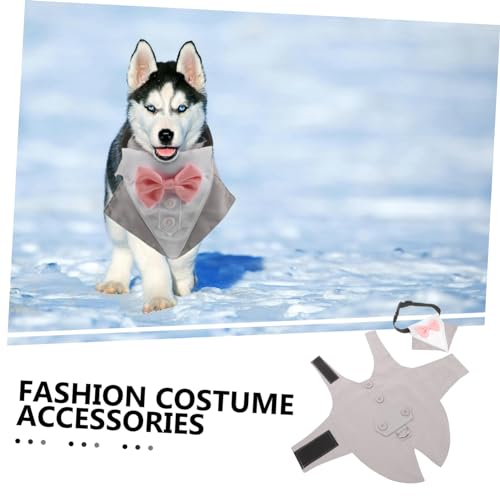 Disfraz de esmoquin para perro con pajarita y bandana miniatura 5