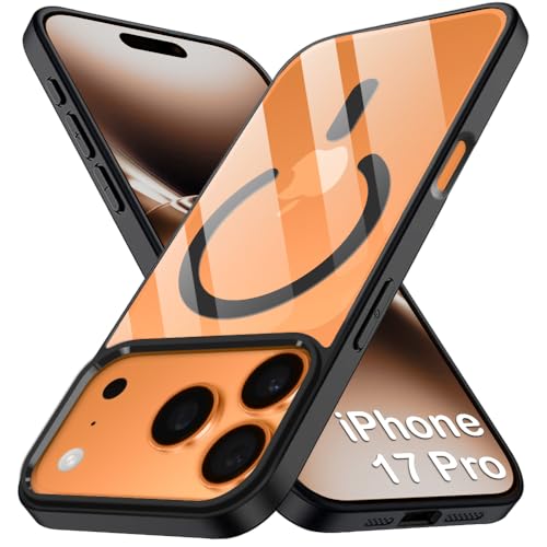 Image of TheGiftKart Ultra-HybridShockproof Back Cover Case for iPhone 17 Pro Compatible with MagSafe | Crystal Clear Hard Back Cover Case for iPhone 17 Pro (PC & TPU, Transparent Clear Back, Black Sides)