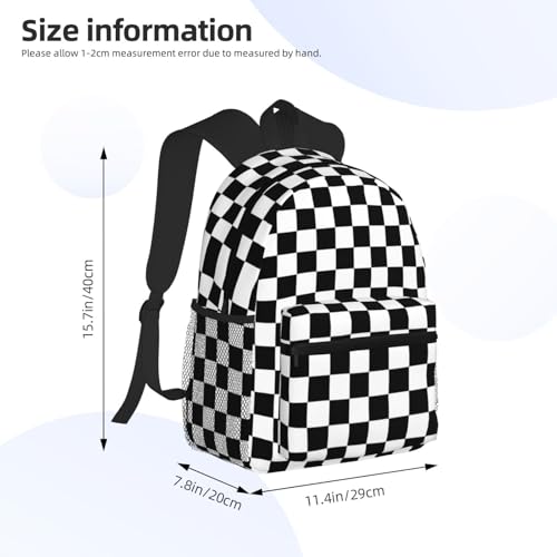 Sac à dos voyage damier - Grand compartiment et bretelles ajustables - 4