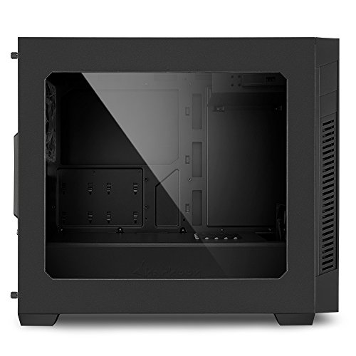 Image of Sharkoon S1000 Window Mid Tower PC Computer Case I Support Mini-ITX, Micro-ATX Motherboard I Acrylic Side Panel with 2 x 120 mm Fan (pre-Installed) - Black