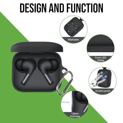 Image of Silicone Case Cover Compatible for OnePluss Buds 3 -Black