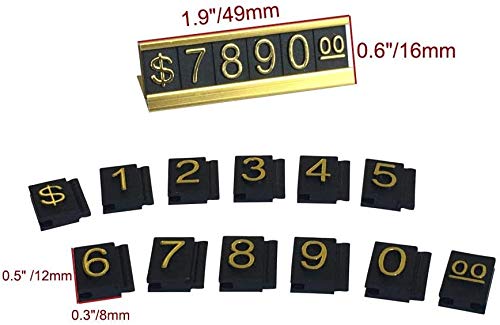 Suq I Ome Counter Stand Label Tag Pricemarker Labels Price Stickers Metal Arabic Price Tag Adjustable Price Display Stand For Retail Shop 12 Sets (Gold) #TOP3