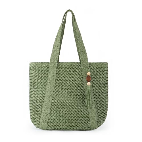 LUI SUI Bolso tejido de paja en verano bolsa de...
