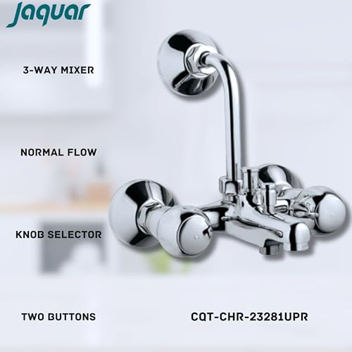 Image of JAQUAR Clarion Series Wall Mixer 3-in-1 System with Provision for Both Hand Shower & Overhead Shower Connecting Legs & Flanges (Without Hand & Overhead Shower)