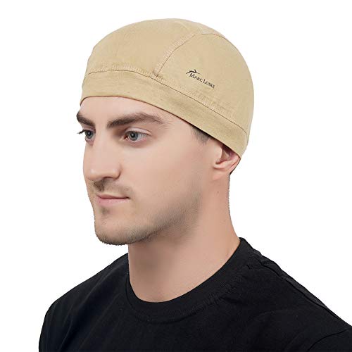Marc Loire Lightweight Stretchable Motorcycle Sweat Wicking Under Helmet Skull Cap for men and women Protects from Wind, Sun, Dust for biking, Cycling and Outdoor Activities (Pack of 1, Beige)