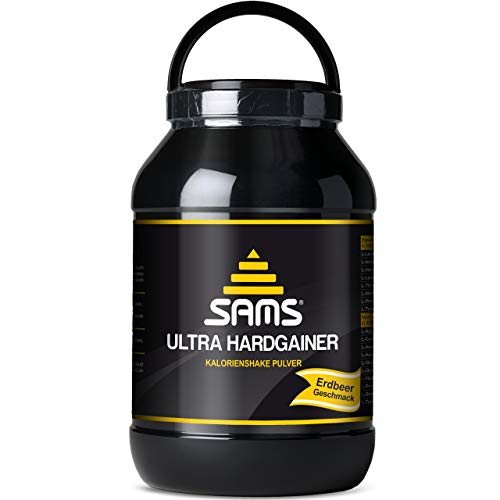 5000 Kalorien pro Tag Mass Weight Gainer mit Whey Protein Isolat Pulver Aufbaunahrung für maximale schnelle Gewichtszunahme Muskelaufbau & Masseaufbau SAMS Ultra Hardgainer (Erdbeere)