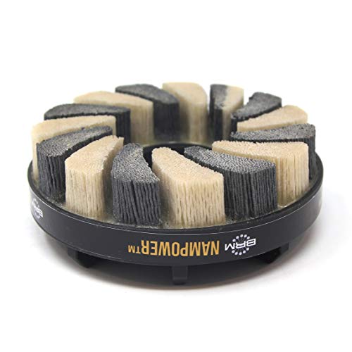 Image of Brush Research ADT1251880 Nampower Turbine Style Abrasive Disc Brush, Combination Silicon Carbide /Ceramic Filament, 125mm Diameter, 18mm Bristle Length, (Pack of 1)