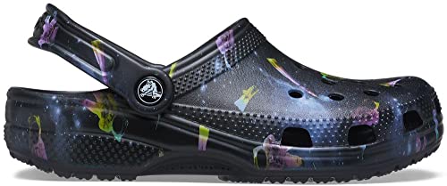 Image of Crocs Men's and Women's Classic Graphic Clog, Black, 10 Women /8 Men