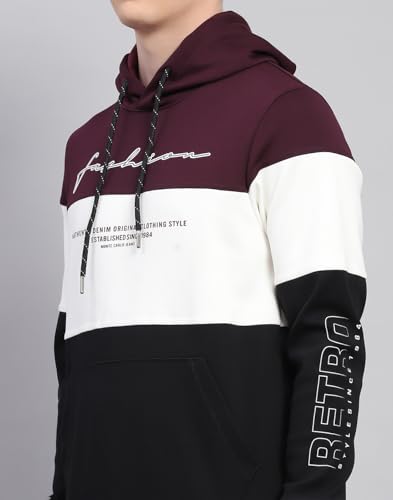 Image of Monte Carlo Printed Black Hooded Neck Full Sleeve Sweatshirt for Mens